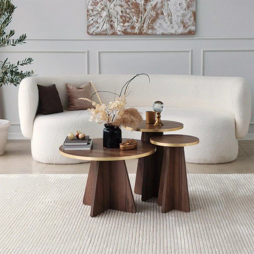 2er-Set Couchtisch Mushroom aus melaminbeschichteten Holz von Hanah Home – Bild 5