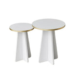 2er-Set Couchtisch Mushroom aus melaminbeschichteten Holz in Gold und Weiß von Hanah Home – Bild 6