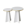 2er-Set Couchtisch Mushroom aus melaminbeschichteten Holz in Gold und Weiß von Hanah Home – Bild 6