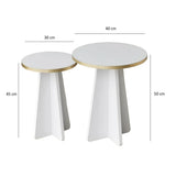 2er-Set Couchtisch Mushroom aus melaminbeschichteten Holz in Gold und Weiß von Hanah Home – Bild 7
