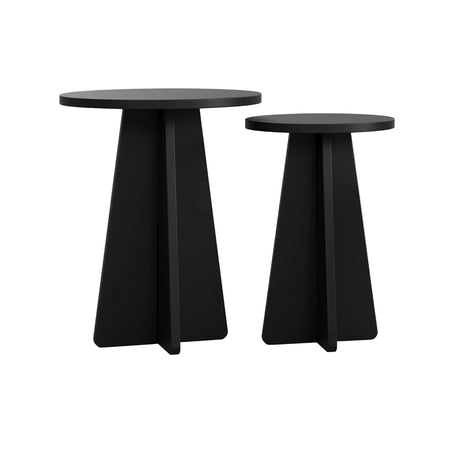 2er-Set Couchtisch Mushroom aus melaminbeschichteten Holz in Schwarz von Hanah Home – Bild 4