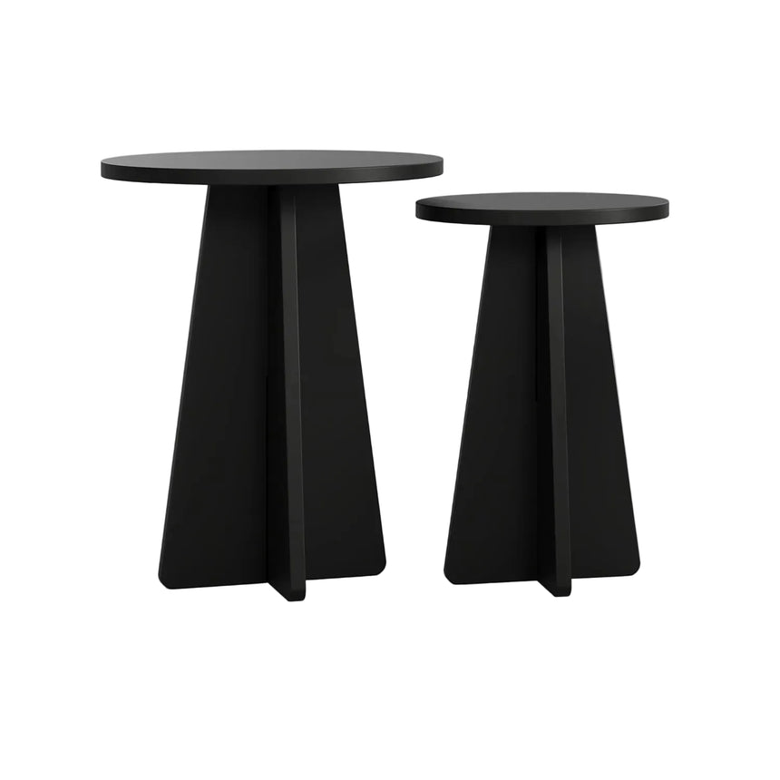 2er-Set Couchtisch Mushroom aus melaminbeschichteten Holz in Schwarz von Hanah Home – Bild 4