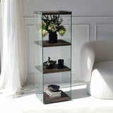 3-Fächer Regal Aqua aus gehärtetem Glas und Kiefernholz in Anthrazit, 40×35×120 cm von Hanah Home – Bild 2