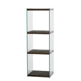 3-Fächer Regal Aqua aus gehärtetem Glas und Kiefernholz in Anthrazit, 40×35×120 cm von Hanah Home – Bild 5
