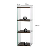 3-Fächer Regal Aqua aus gehärtetem Glas und Kiefernholz in Anthrazit, 40×35×120 cm von Hanah Home – Bild 6