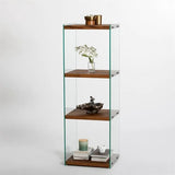 3-Fächer Regal Aqua aus gehärtetem Glas und Massivholz, 40×35×120 cm von Hanah Home – Bild 5