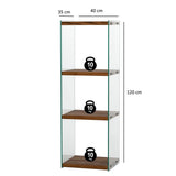 3-Fächer Regal Aqua aus gehärtetem Glas und Massivholz, 40×35×120 cm von Hanah Home – Bild 8