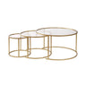 3er-Set Couchtisch Aurum aus gehärtetem Glas und Metall 80Ø - ZEN ZONE Furniture