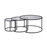3er-Set Couchtisch Aurum aus gehärtetem Glas und Metall 80Ø - ZEN ZONE Furniture