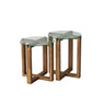 Beistelltisch Amalfi aus massivem Kiefernholz und gehärtetem Glas in Walnuss, 50×40×40 cm von Hanah Home – Bild 10