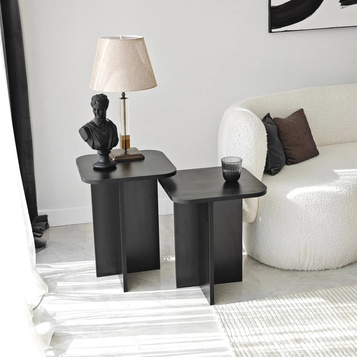 Beistelltisch Blues in schwarz, 55×40×40 cm von Hanah Home – Bild 6