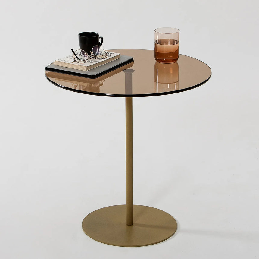 Beistelltisch Chill-Out aus gehärtetem Glas und Metall, 50×50×50 cm von Hanah Home – Bild 3