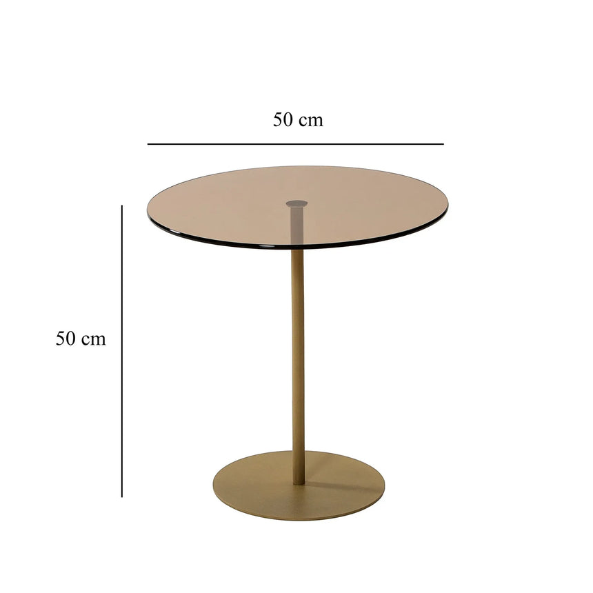 Beistelltisch Chill-Out aus gehärtetem Glas und Metall, 50×50×50 cm von Hanah Home – Bild 5