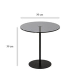 Beistelltisch Chill-Out aus gehärtetem Glas und Metall in Schwarz und Dunkelgrau, 50×50×50 cm von Hanah Home – Bild 4