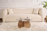 Couchtisch Aeris aus gehärtetem Glas und Holz in Saphir-Eiche und Rauch, 75×75×35 cm von Hanah Home – Bild 2