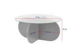 Couchtisch Aeris aus gehärtetem Glas und Holz in Travertin und Transparent, 75×75×35 cm von Hanah Home – Bild 7