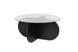 Couchtisch Aeris aus gehärtetem Glas und Holz in rauchschwarz, 75×75×35 cm von Hanah Home – Bild 6