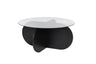 Couchtisch Aeris aus gehärtetem Glas und Holz in rauchschwarz, 75×75×35 cm von Hanah Home – Bild 6