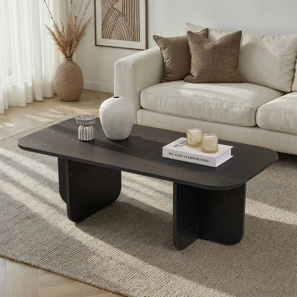 Couchtisch Akira aus melaminbeschichteten Holz in Holzschwarz, 120×60×41 cm von Hanah Home – Bild 1