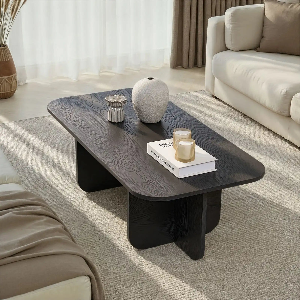 Couchtisch Akira aus melaminbeschichteten Holz in Holzschwarz, 120×60×41 cm von Hanah Home – Bild 2
