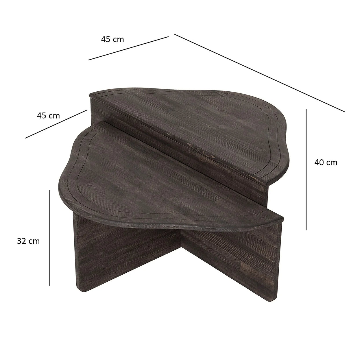 Couchtisch Altopiano aus massivem Kiefernholz in Anthrazit, 90×45×40 cm von Hanah Home – Bild 8