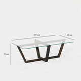 Couchtisch Amalfi aus massiver Kiefer und gehärtetem Glas in Anthrazit, 105×65×35 cm von Hanah Home – Bild 6