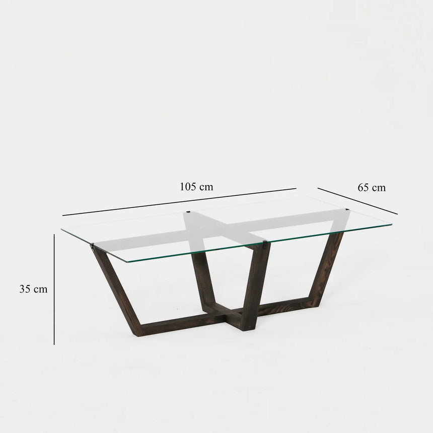 Couchtisch Amalfi aus massiver Kiefer und gehärtetem Glas in Anthrazit, 105×65×35 cm von Hanah Home – Bild 6