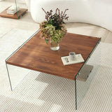 Couchtisch Aqua aus Kiefernholz und gehärtetem Glas, 75×75×40 cm von Hanah Home – Bild 3