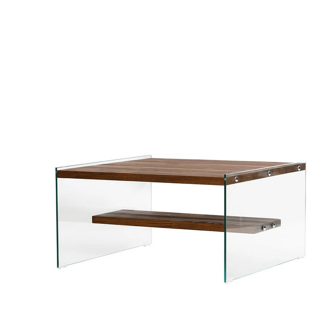 Couchtisch Aqua aus Kiefernholz und gehärtetem Glas, 75×75×40 cm von Hanah Home – Bild 7