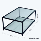 Couchtisch Astro aus gehärtetem Glas und Metall, 90×60×40 cm von Hanah Home – Bild 10