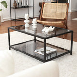 Couchtisch Astro aus gehärtetem Glas und Metall, 90×60×40 cm von Hanah Home – Bild 2