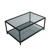 Couchtisch Astro aus gehärtetem Glas und Metall, 90×60×40 cm von Hanah Home – Bild 9