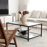 Couchtisch Astro aus gehärtetem Glas und Metall in Rauch und Schwarz, 90×60×40 cm von Hanah Home – Bild 3