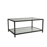 Couchtisch Astro aus gehärtetem Glas und Metall in Rauch und Schwarz, 90×60×40 cm von Hanah Home – Bild 6