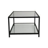 Couchtisch Astro aus gehärtetem Glas und Metall in Rauch und Schwarz, 90×60×40 cm von Hanah Home – Bild 8