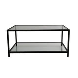 Couchtisch Astro aus gehärtetem Glas und Metall in Rauch und Schwarz, 90×60×40 cm von Hanah Home – Bild 9