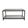 Couchtisch Astro aus gehärtetem Glas und Metall in Rauch und Schwarz, 90×60×40 cm von Hanah Home – Bild 9