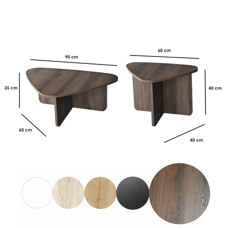 Couchtisch Ballare Set aus melaminharzbeschichteten Holz, 90×60×35 cm von Hanah Home – Bild 10