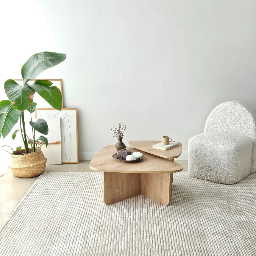 Couchtisch Ballare Set aus melaminharzbeschichteten Holz in Saphir-Eiche, 90×60×35 cm von Hanah Home – Bild 4
