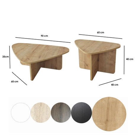 Couchtisch Ballare Set aus melaminharzbeschichteten Holz in Saphir-Eiche, 90×60×35 cm von Hanah Home – Bild 8