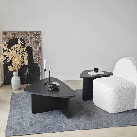 Couchtisch Ballare Set aus melaminharzbeschichteten Holz in Schwarz, 90×60×35 cm von Hanah Home – Bild 4