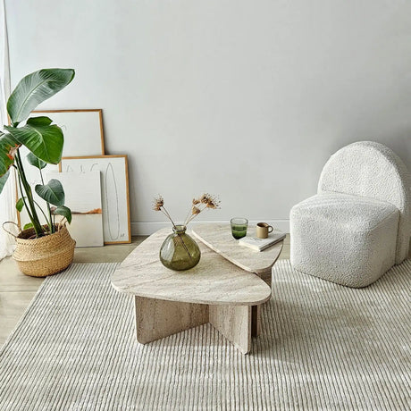 Couchtisch Ballare Set aus melaminharzbeschichteten Holz in Travertin, 90×60×35 cm von Hanah Home – Bild 1