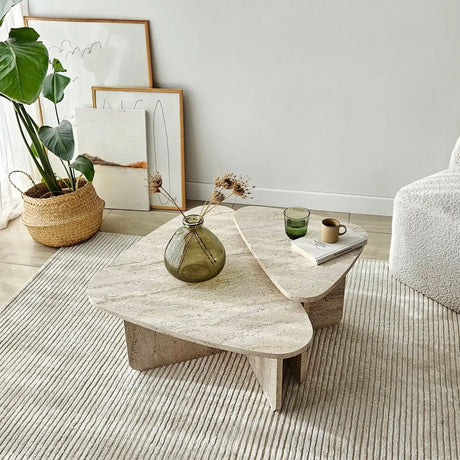 Couchtisch Ballare Set aus melaminharzbeschichteten Holz in Travertin, 90×60×35 cm von Hanah Home – Bild 4