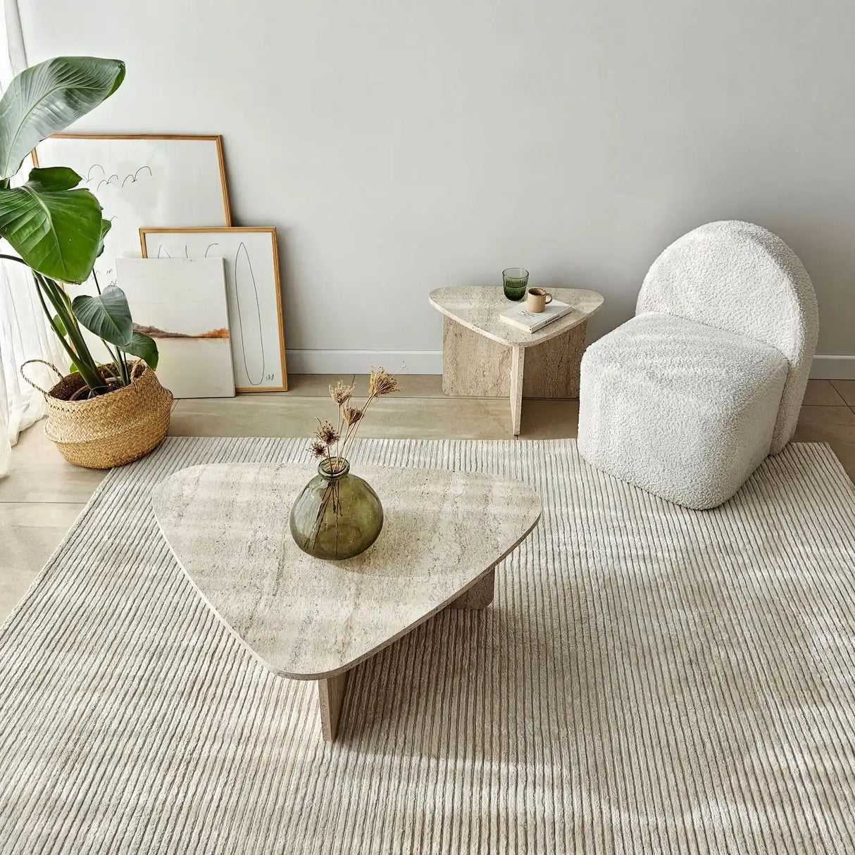 Couchtisch Ballare Set aus melaminharzbeschichteten Holz in Travertin, 90×60×35 cm von Hanah Home – Bild 5