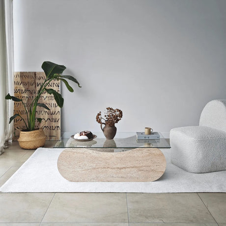 Couchtisch Brise aus gehärtetem Glas und Holz, 105×65×35 cm von Hanah Home – Bild 2