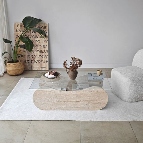 Couchtisch Brise aus gehärtetem Glas und Holz, 105×65×35 cm von Hanah Home – Bild 3