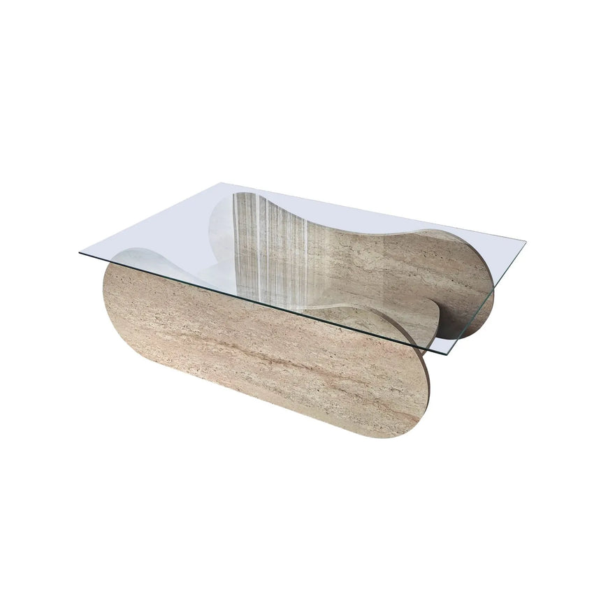 Couchtisch Brise aus gehärtetem Glas und Holz, 105×65×35 cm von Hanah Home – Bild 7