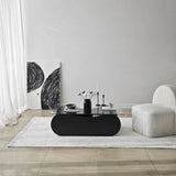 Couchtisch Brise aus gehärtetem Glas und Holz in Schwarz und Transparent, 105×65×35 cm von Hanah Home – Bild 2