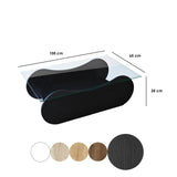 Couchtisch Brise aus gehärtetem Glas und Holz in Schwarz und Transparent, 105×65×35 cm von Hanah Home – Bild 9