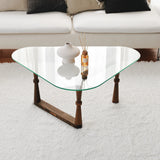 Couchtisch Cam aus gehärtetem Glas und Buche in Walnuss, 96×81×41 cm von Hanah Home – Bild 4